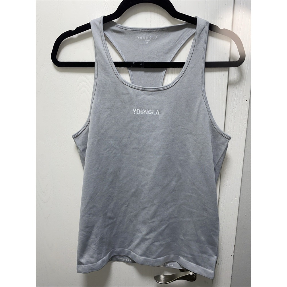 YoungLA Racerback Athletic Tank Top Size Medium Gray Women's